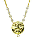 Venus Light & Love Metallic Seaview Moon Rear View Mirror Ornament/Necklace (Goldtone)