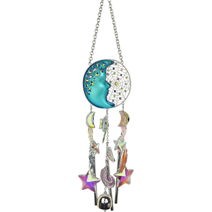 Venus Mystic Moon Shadow Dreamcatcher Wind Chime (Silvertone/Blue Sphinx)