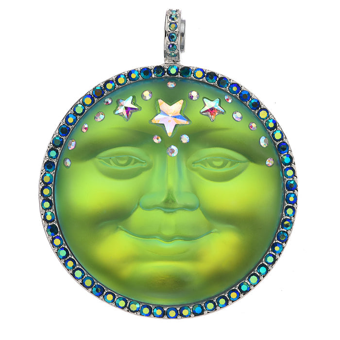 Venus Mystic Seaview Moon 50mm Magnetic Enhancer (Sterling Silvertone/Mystic Green Sphinx)