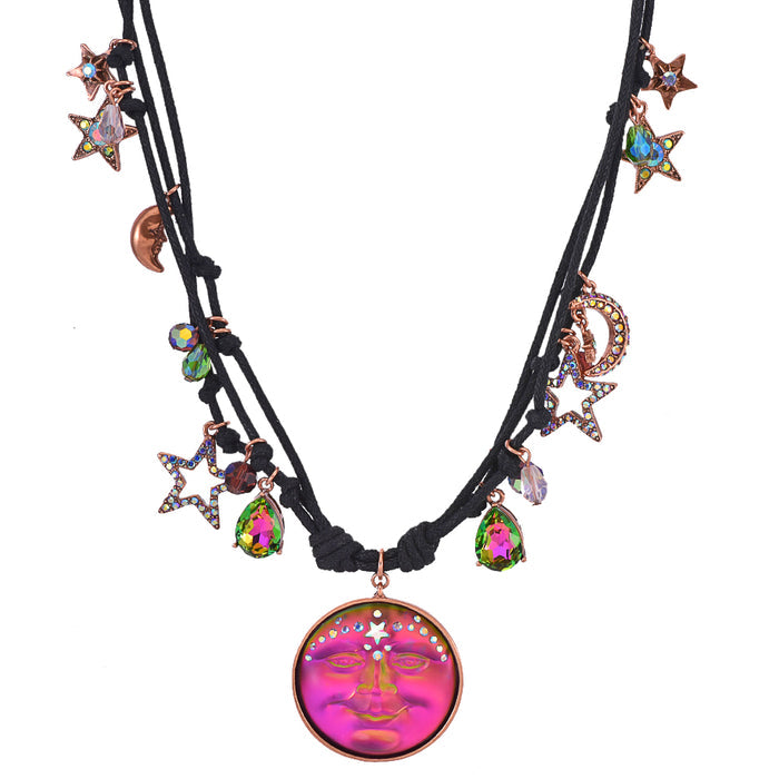 Venus Mystic Seaview Moon Crystal Cosmic Necklace (Copper Ox)