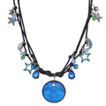 Venus Mystic Seaview Moon Crystal Cosmic Necklace (Silver Ox)