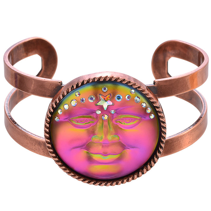 Venus Seaview Moon 35mm Crystal Cosmic Cuff Bracelet (Copper Ox/Mystic Iridis)