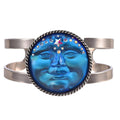 Venus Seaview Moon 35mm Crystal Cosmic Cuff Bracelet (Silver Ox/Mystic Blue Sphinx)