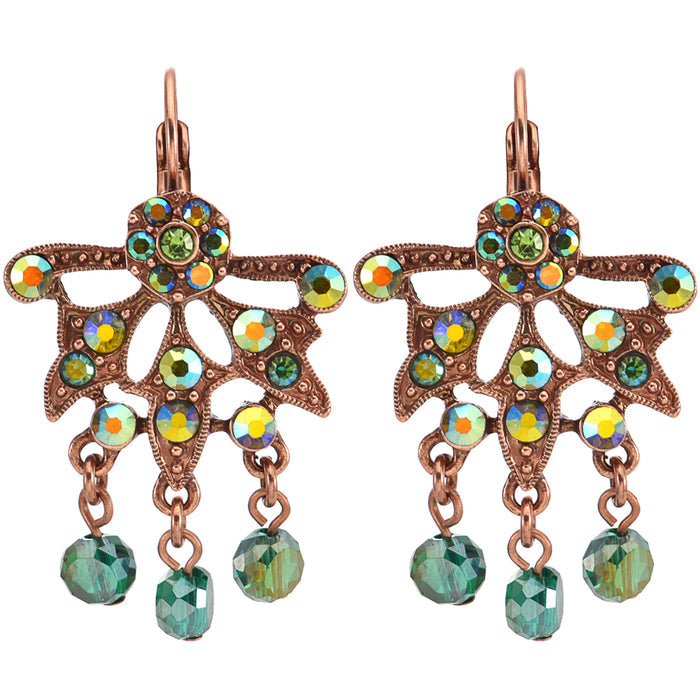 Victorian Starlight Leverback Earrings (Copper Ox/Azure)
