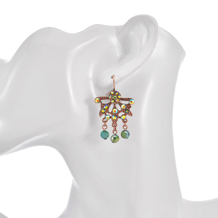 Victorian Starlight Leverback Earrings (Copper Ox/Azure)