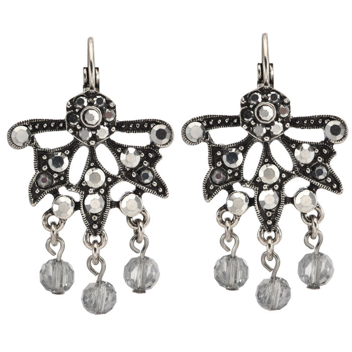 Victorian Starlight Leverback Earrings (Silver Ox/Silver Storm)