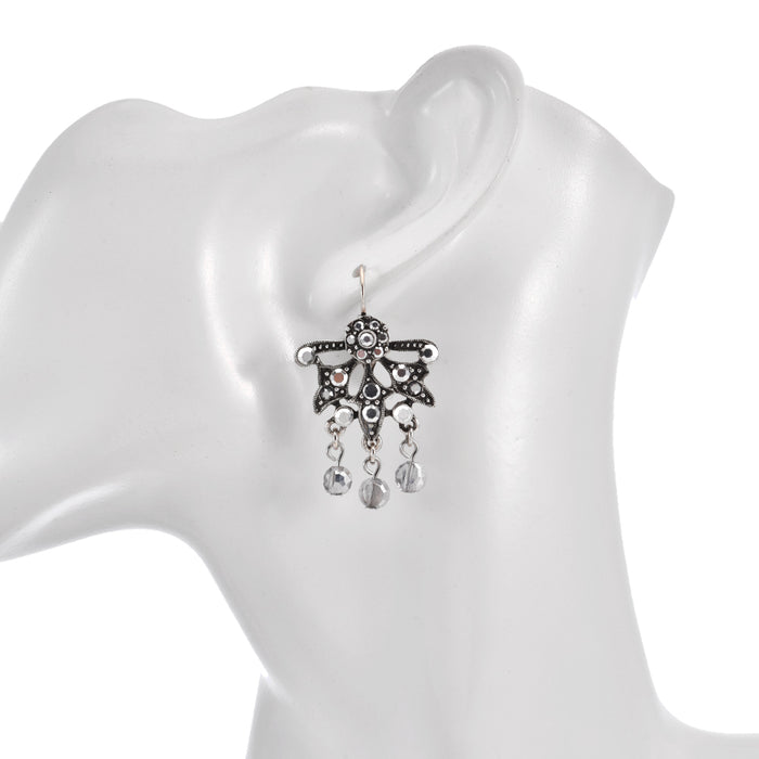Victorian Starlight Leverback Earrings (Silver Ox/Silver Storm)