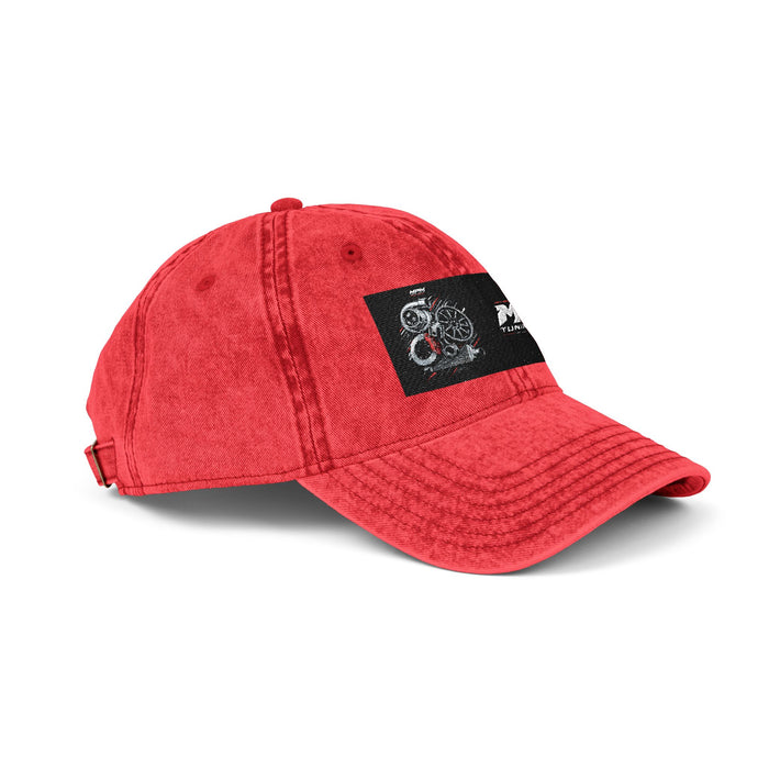 Vintage Embroidered Cap — Distressed Red Dad Hat with MPM Logo | MPM Tuning Design