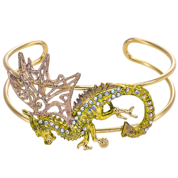 Volcaris Dragon Protector Cuff Bracelet (Goldtone)