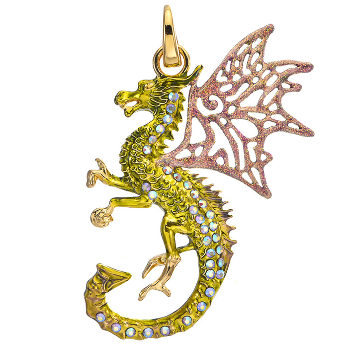 Volcaris Dragon Protector Open Ring Charm (Goldtone)
