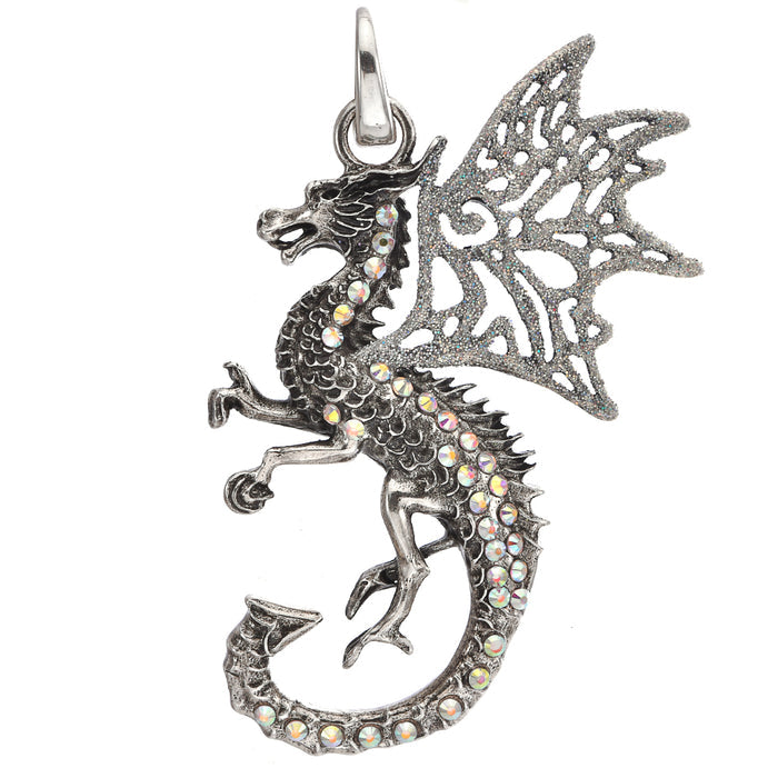 Volcaris Dragon Protector Open Ring Charm (Silver Ox)
