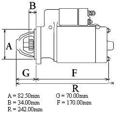 Volvo Penta 2002 starter motor 12V