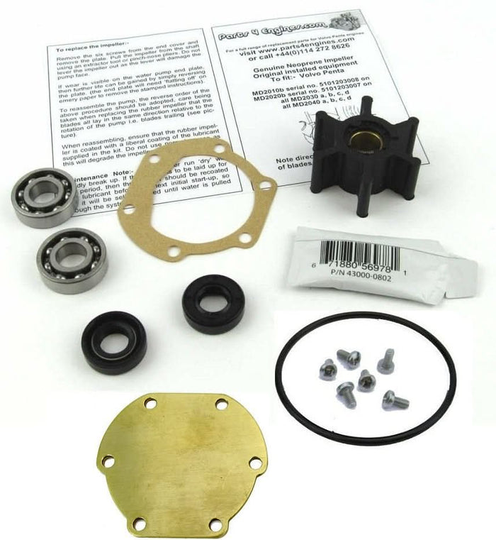 Volvo Penta D2-40 raw water pump, impeller & service kit