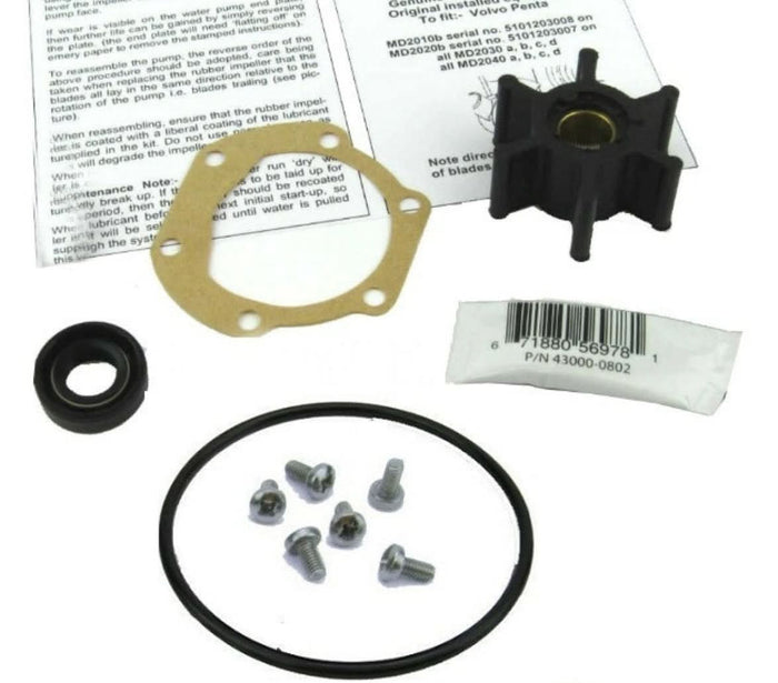 Volvo Penta D2-40 raw water pump, impeller & service kit