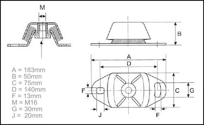 Volvo Penta MD2010 front engine mount