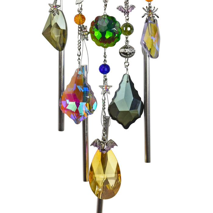 Witch's Coven Goddess Seaview Moon Wind Chime (Silvertone/Twilight Purple)