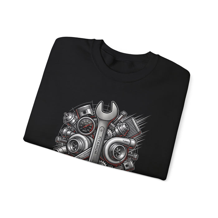 Wrench & Engine Parts Mechanic Crewneck Sweatshirt | MPM Tuning Design