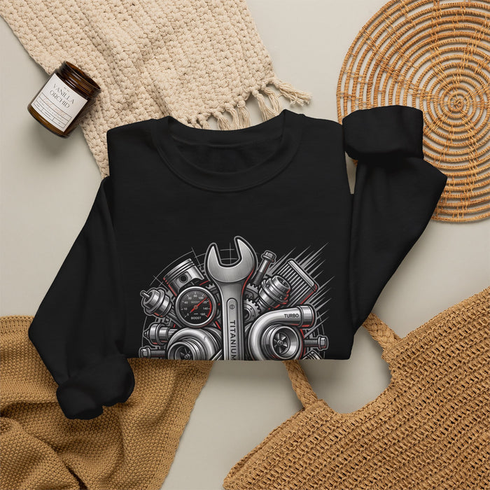Wrench & Engine Parts Mechanic Crewneck Sweatshirt | MPM Tuning Design