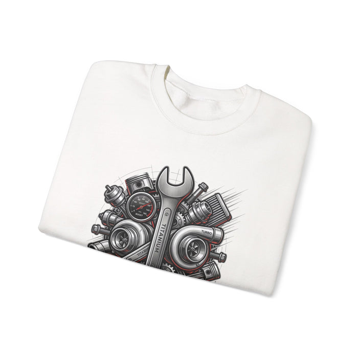 Wrench & Engine Parts Mechanic Crewneck Sweatshirt | MPM Tuning Design