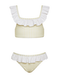 Yellow Gingham Ruffle Bikini