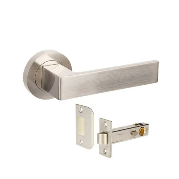 Zanda Boston Privacy Door Handle Set Brushed Nickel